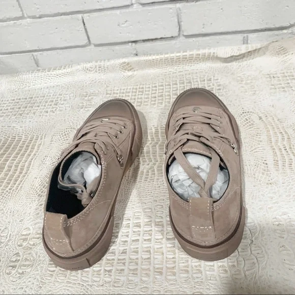 All‎ Saints Jazmin Pink Suede Low Top Lace Up Sneakers